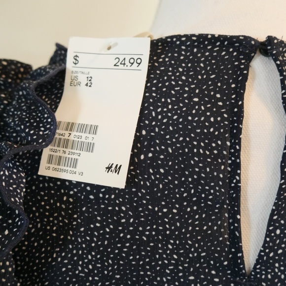 H&M Navy & White Ruffle Top - Picture 4 of 4
